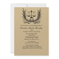 Justice Wreath Law School Graduation Invitation