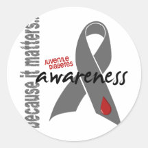 Juvenile Diabetes Awareness Round Stickers