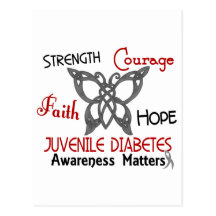 Juvenile Diabetes Celtic Butterfly 3 Postcards