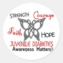 Juvenile Diabetes Celtic Butterfly 3 Sticker