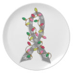 Juvenile Diabetes Christmas Lights Ribbon Party Plates