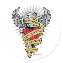 Juvenile Diabetes Dagger stickers