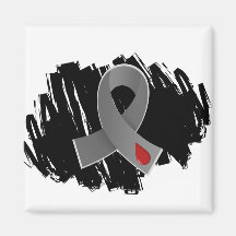 Juvenile Diabetes Grey Ribbon With Scribble Magnets