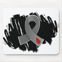 Juvenile Diabetes Grey Ribbon With Scribble Mousepads