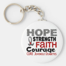 Juvenile Diabetes HOPE 3 Key Chain