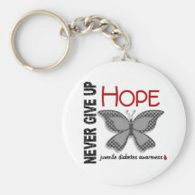 Juvenile Diabetes Never Give Up Hope Butterfly 4.1 Key Chains