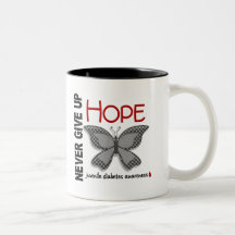 Juvenile Diabetes Never Give Up Hope Butterfly 4.1 Coffee Mug