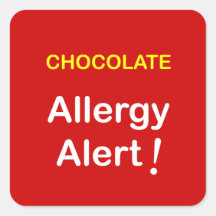 k1 - Allergy Alert - CHOCOLATE. Stickers