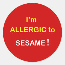 k8 - I'm Allergic - SESAME. Round Sticker