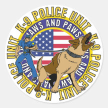 K9 Jaws and Paws Round Sticker