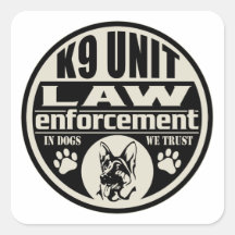 K9 Unit In Dogs We Trust Stickers