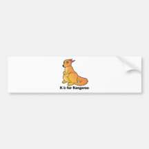 K is for Kangaroo Bumper Stickers