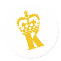 K - Letter - Name Round Stickers
