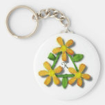 K Monogram Tri Flower Keychain