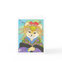 Kabuki Shiba Inu magnet Greeting Card