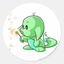 Kacheek Green Round Sticker