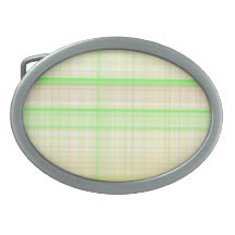 KAD Plaid Pink Yellow and Green Belt Buckle