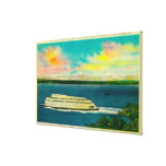 Kalakala Ferry, Puget Sound, Olympic Mountains Stretched Canvas Prints