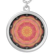 Kaleidoscope Bloom Sterling Silver Plate Necklace