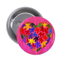 Kaleidoscope Heart Pinback Buttons