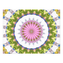 Kaleidoscope In Green and Blue Invite