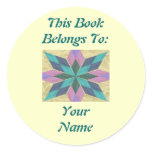 Kaleidoscope in Lace, Book Plate Round Sticker