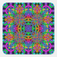 Kaleidoscope Kreations Fun Fractals No 2 Square Sticker