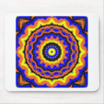 Kaléidoscope orange bleu tapis de souris