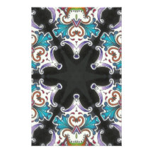 KALEIDOSCOPIC  ASTERISK BLUE PATTERN STATIONERY DESIGN