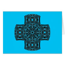 Kaleidoscopic Cross Greeting 1 Cards