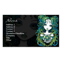 "Kallan" Green Lotus Water Angel Business Cards