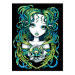 "Kallan" Green Lotus Water Angel Postcard