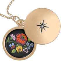 Kalocsa Embroidery - Hungarian Folk Art locket