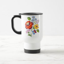 Kalocsa Embroidery - Hungarian Folk Art Coffee Mugs