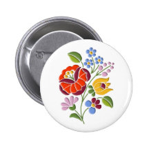 Kalocsa Embroidery - Hungarian Folk Art Pin