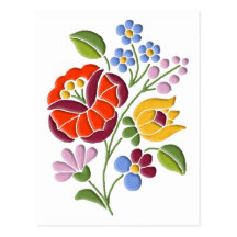 Kalocsa Embroidery - Hungarian Folk Art Post Cards