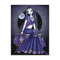 "Kami" Purple Moon Sari Fairy Postcard