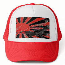 Kamikaze Bomber Japanese Rising Sun Flag - Custom Trucker Hats