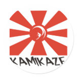 Kamikaze Surf Round Stickers