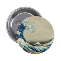 Kanagawa Wave by Katsushika Hokusai Pinback Buttons