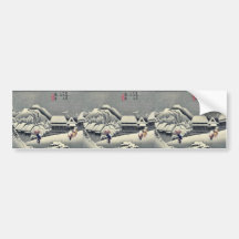 Kanbara by Ando, Hiroshige Ukiyoe Bumper Stickers