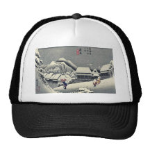 Kanbara by Ando, Hiroshige Ukiyoe Hats