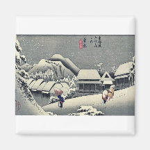 Kanbara par Ando, Hiroshige Ukiyoe Aimants