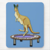 Kangaroo and Trampoline Mouse Pads