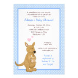 Kangaroo boy Baby Shower Invitation Blue invitations