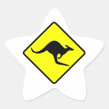KANGAROO CROSSING - down under/oz/australia/aussie Star Stickers