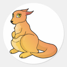 Kangaroo Design Round Sticker