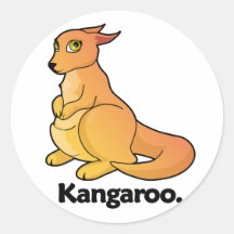 Kangaroo. Kangaroo Round Sticker