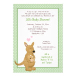 Kangaroo Neutral Baby Shower Invitation Green invitations