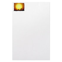 Kangaroos against the desert sun stationery design